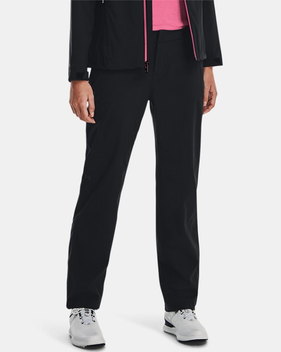 Pantalon imperméable UA Golf pour femme, Black, pdpMainDesktop image number 0